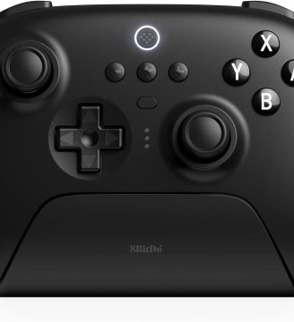 8Bitdo Ultimate Bluetooth Controller with Charging Dock, Wireless Pro Controller with Hall Effect Sensing Joystick, Compatible with Switch, Windows and Steam Deck (Black)
